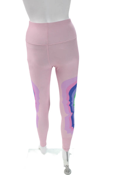 Terez Womens Pink Ankle Leggings Colorful Graphic Print Size XS