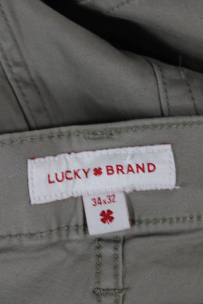 Lucky Brand Mens Beige Chino Khakis 100% Cotton Size 34