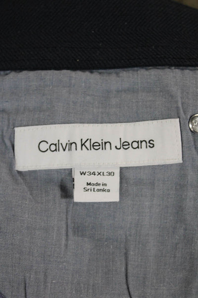 Calvin Klein Men Beige 100% Cotton Chinos Size 34
