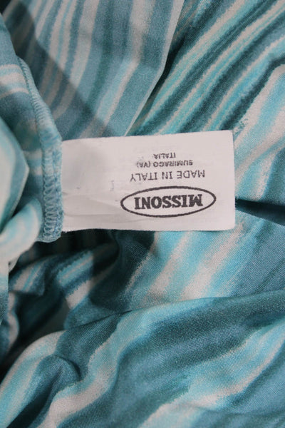 Missoni Women Shift Sleeveless Light Blue Striped Dress Size 44