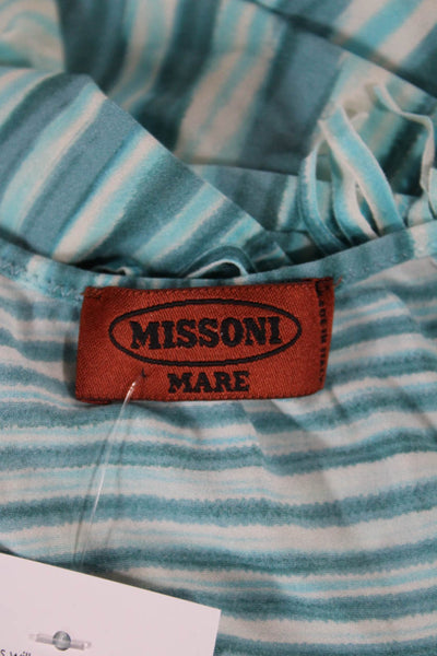 Missoni Women Shift Sleeveless Light Blue Striped Dress Size 44