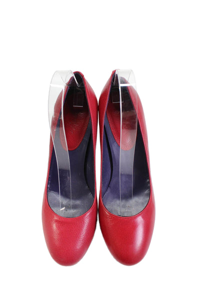 Boden Womens Leather Low Platform Slide On Pumps Pink Size 39 9