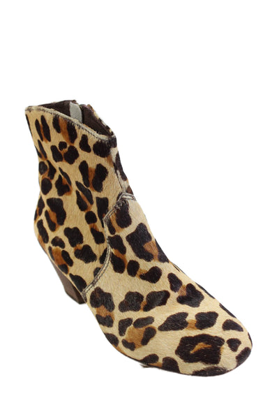 Boden Womens Animal Print Funky Ankle Boots Brown Size 38 8
