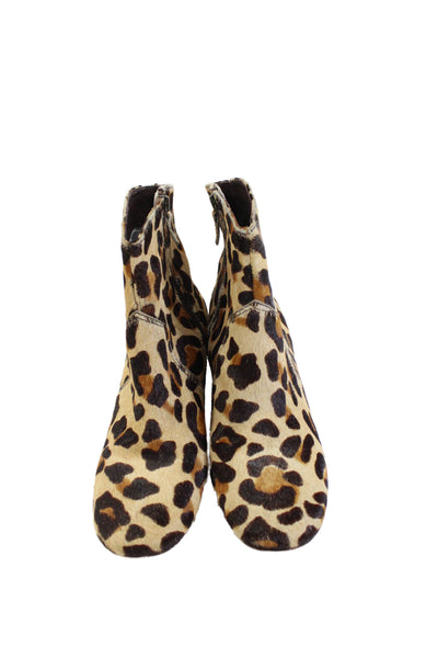 Boden Womens Animal Print Funky Ankle Boots Brown Size 38 8