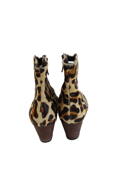 Boden Womens Animal Print Funky Ankle Boots Brown Size 38 8