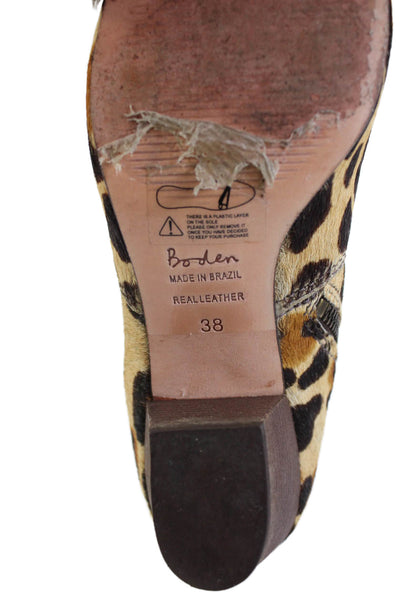 Boden Womens Animal Print Funky Ankle Boots Brown Size 38 8