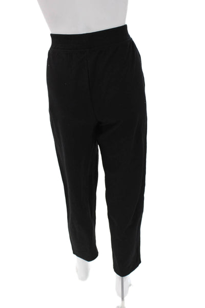 ATM Womens Cropped Jogger Pants Black Striped Cotton Modal Blend Size M