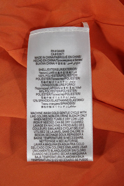 BCBGMAXAZRIA Womens Fit & Flare Sundress Orange Square Neck Sleeveless Size 8