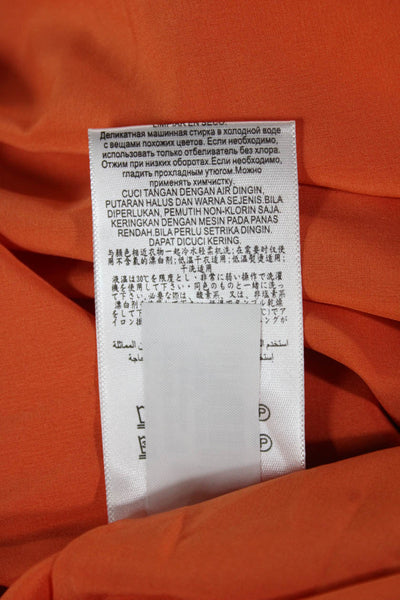 BCBGMAXAZRIA Womens Fit & Flare Sundress Orange Square Neck Sleeveless Size 8