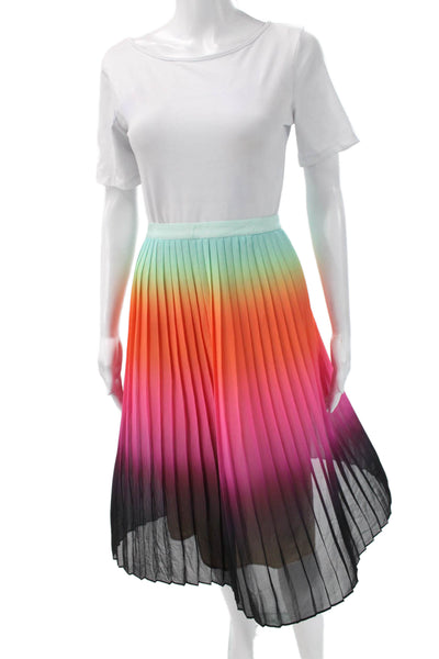 Trina Turk Womens Pleated Black Knee Length Skirt 100% Polyester Size 6