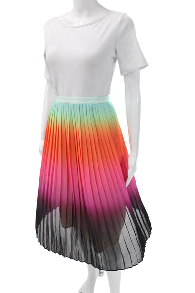 Trina Turk Womens Pleated Black Knee Length Skirt 100% Polyester Size 6