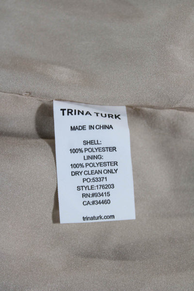 Trina Turk Womens Pleated Black Knee Length Skirt 100% Polyester Size 6