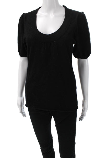 Rebecca Taylor Womens Black 100% Wool Round Neck Basic Blouse Size M