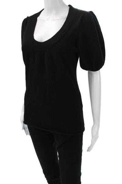 Rebecca Taylor Womens Black 100% Wool Round Neck Basic Blouse Size M