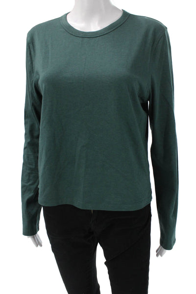 Lululemon Womens Basic Cotton Green Crew Neck Long Sleeve T-Shirt Size 4