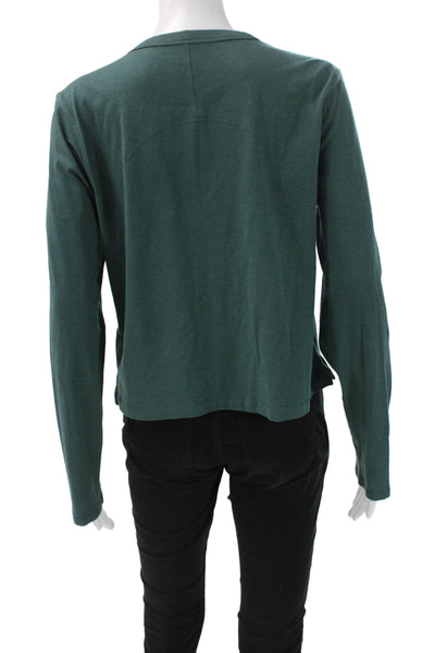 Lululemon Womens Basic Cotton Green Crew Neck Long Sleeve T-Shirt Size 4