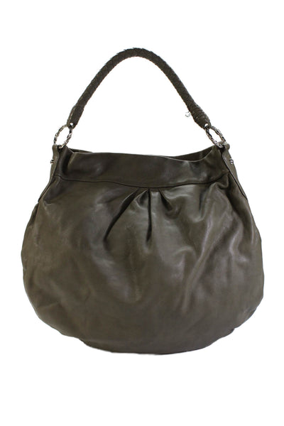 Santesteban Women's Leather Top Handle Tote Gray Handbag