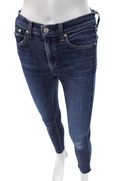 Rag & Bone Womens Ankle Skinny Dark Blue Jeans Size 26