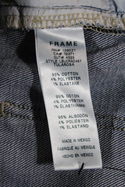 Frame Women Dark Blue Mid Rise Boyfriend Cropped Jeans Size 25
