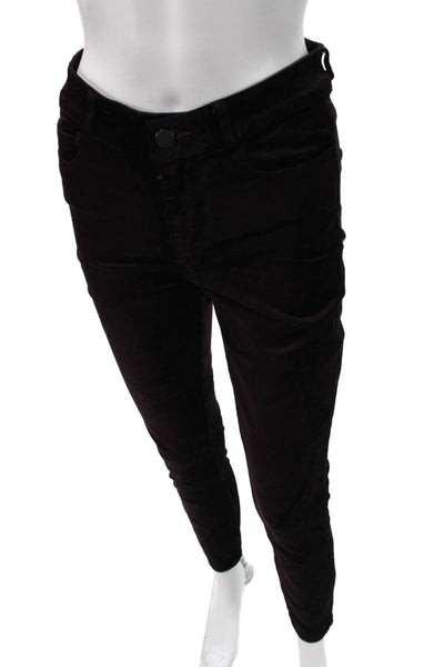 Paige Women Ankle Pants Black Button Cotton Rayon Spandex Size 26