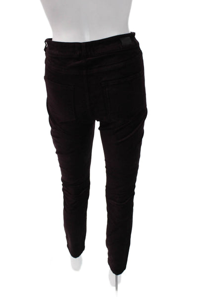 Paige Women Ankle Pants Black Button Cotton Rayon Spandex Size 26