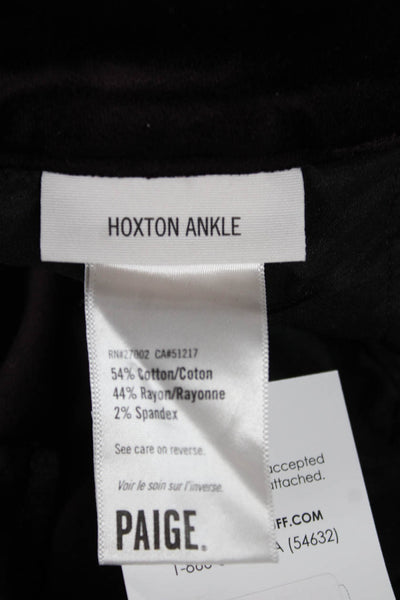 Paige Women Ankle Pants Black Button Cotton Rayon Spandex Size 26