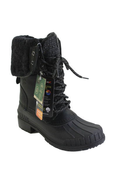 Kamik Womens Sienna F2 Winter Snow Lace-Up Boots Black Size 7