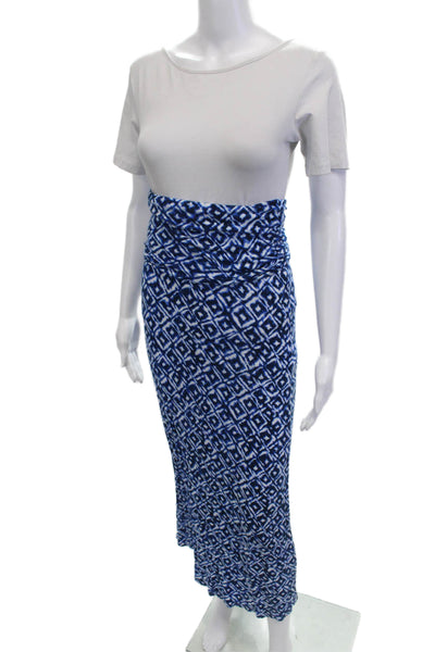 Laundry by Shelli Segal Women Blue Geometric Viscose Maxi Skirt Size S