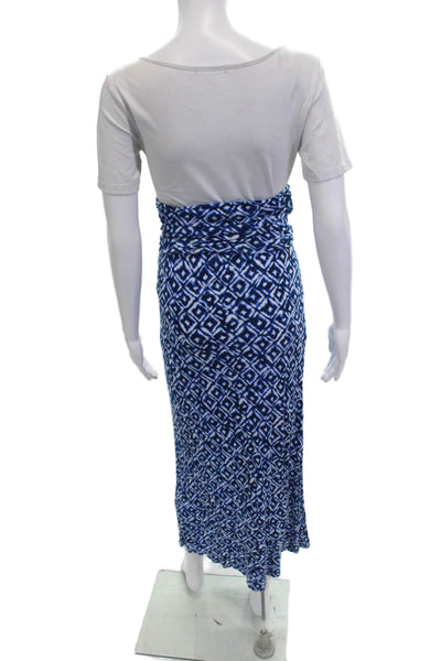 Laundry by Shelli Segal Women Blue Geometric Viscose Maxi Skirt Size S