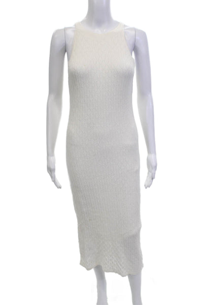 House of Harlow 1960 Women Argyle Bodycon Sweater Dress White Sleeveless Size S