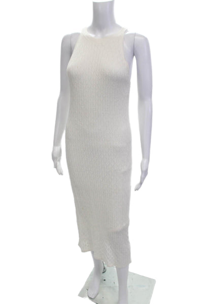 House of Harlow 1960 Women Argyle Bodycon Sweater Dress White Sleeveless Size S