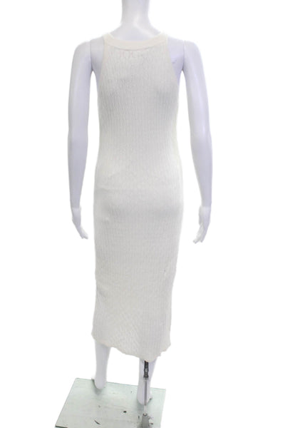 House of Harlow 1960 Women Argyle Bodycon Sweater Dress White Sleeveless Size S
