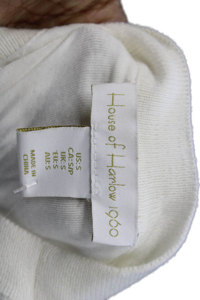 House of Harlow 1960 Women Argyle Bodycon Sweater Dress White Sleeveless Size S
