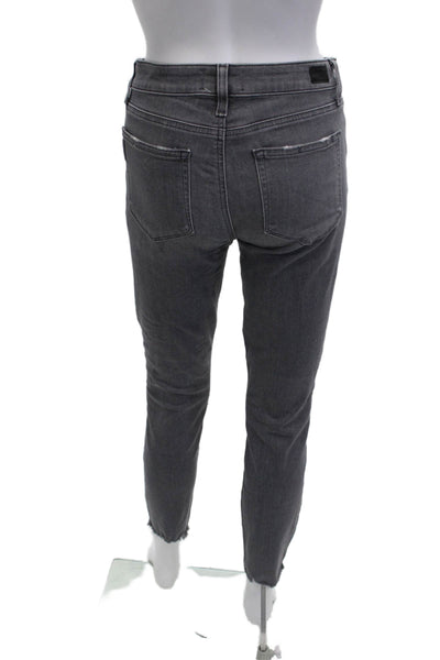 Paige Women Ankle Skinny Jeans Gray High Waist Size 28