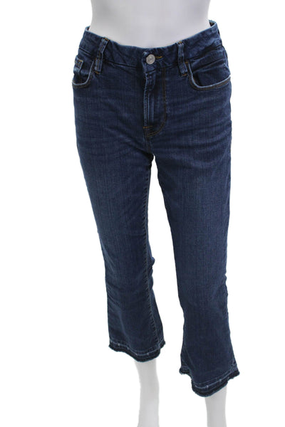 Frame Women Cropped Dark Blue Mid Rise Jeans Size 27