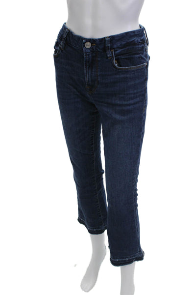 Frame Women Cropped Dark Blue Mid Rise Jeans Size 27