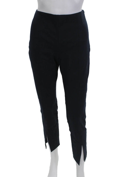 Theory Women Ankle Dress Pants Dark Blue Cotton Zip Inseam 27 Size 28