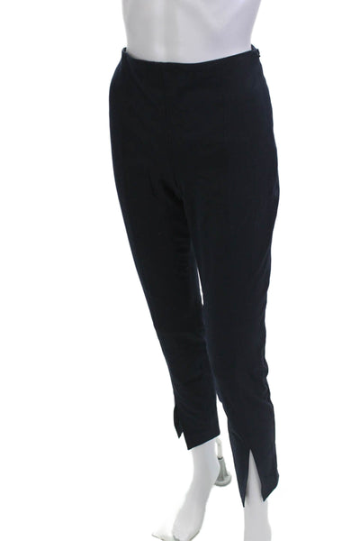 Theory Women Ankle Dress Pants Dark Blue Cotton Zip Inseam 27 Size 28
