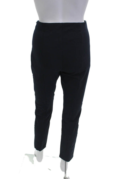 Theory Women Ankle Dress Pants Dark Blue Cotton Zip Inseam 27 Size 28