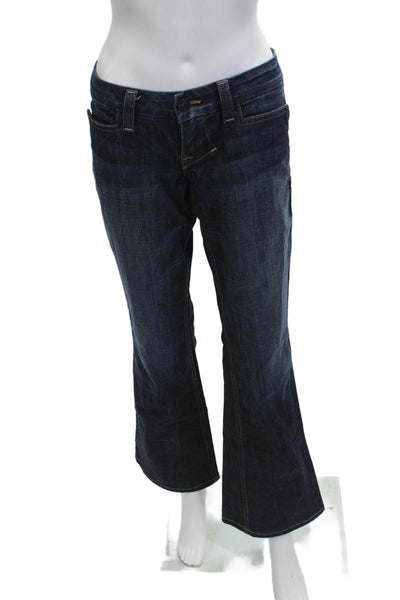 William Rast Womens Dark Blue Bootcut Flared Jeans Mid Rise Size 29