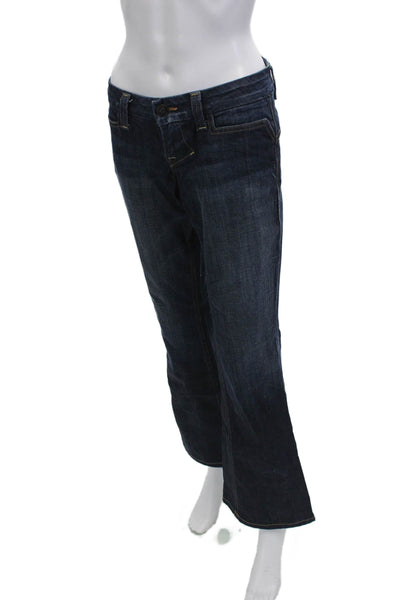 William Rast Womens Dark Blue Bootcut Flared Jeans Mid Rise Size 29