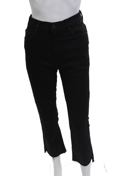Mother Womens Cropped Skinny Black Jeans Size 29