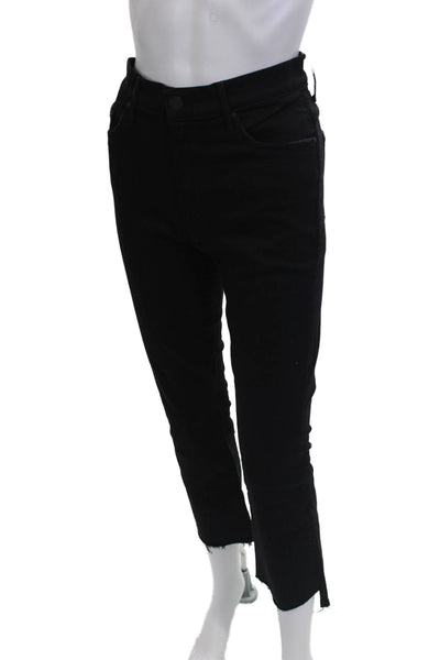 Mother Womens Cropped Skinny Black Jeans Size 29