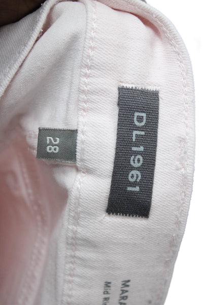DL 1961 Women Ankle Cropped Pink Pants Size 28