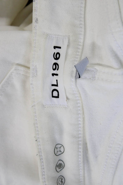 DL 1961 Women Bootcut Flared Jeans White Size 28