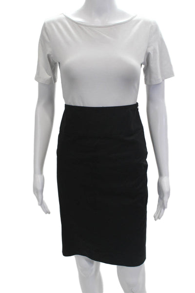 Theory Womens Black Straight Pencil Skirt Short Size 8