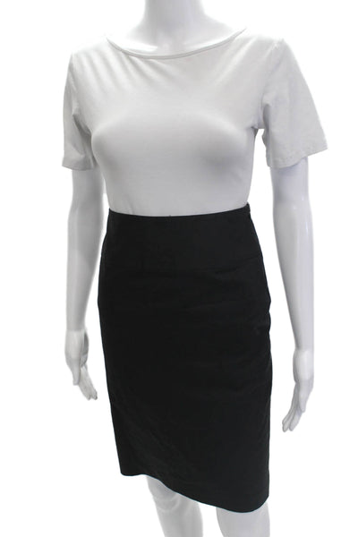 Theory Womens Black Straight Pencil Skirt Short Size 8