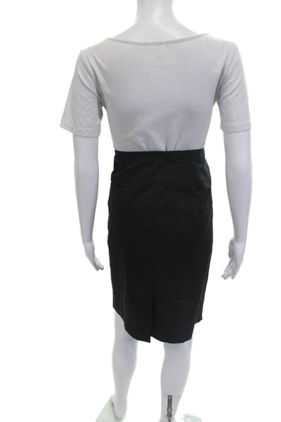 Theory Womens Black Straight Pencil Skirt Short Size 8