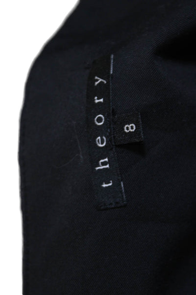 Theory Womens Black Straight Pencil Skirt Short Size 8