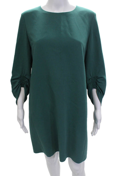 Lafayette 148 New York Womens Shift Dress Green Long Sleeve Knee Length Size 10